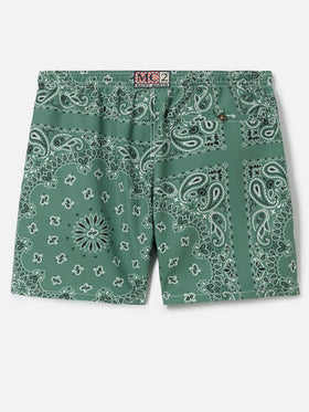 Caprese swim shorts with military green bandana print