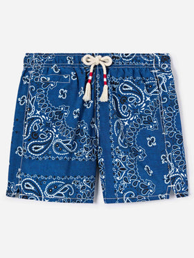 Costume Caprese Jr con stampa bandana blu navy