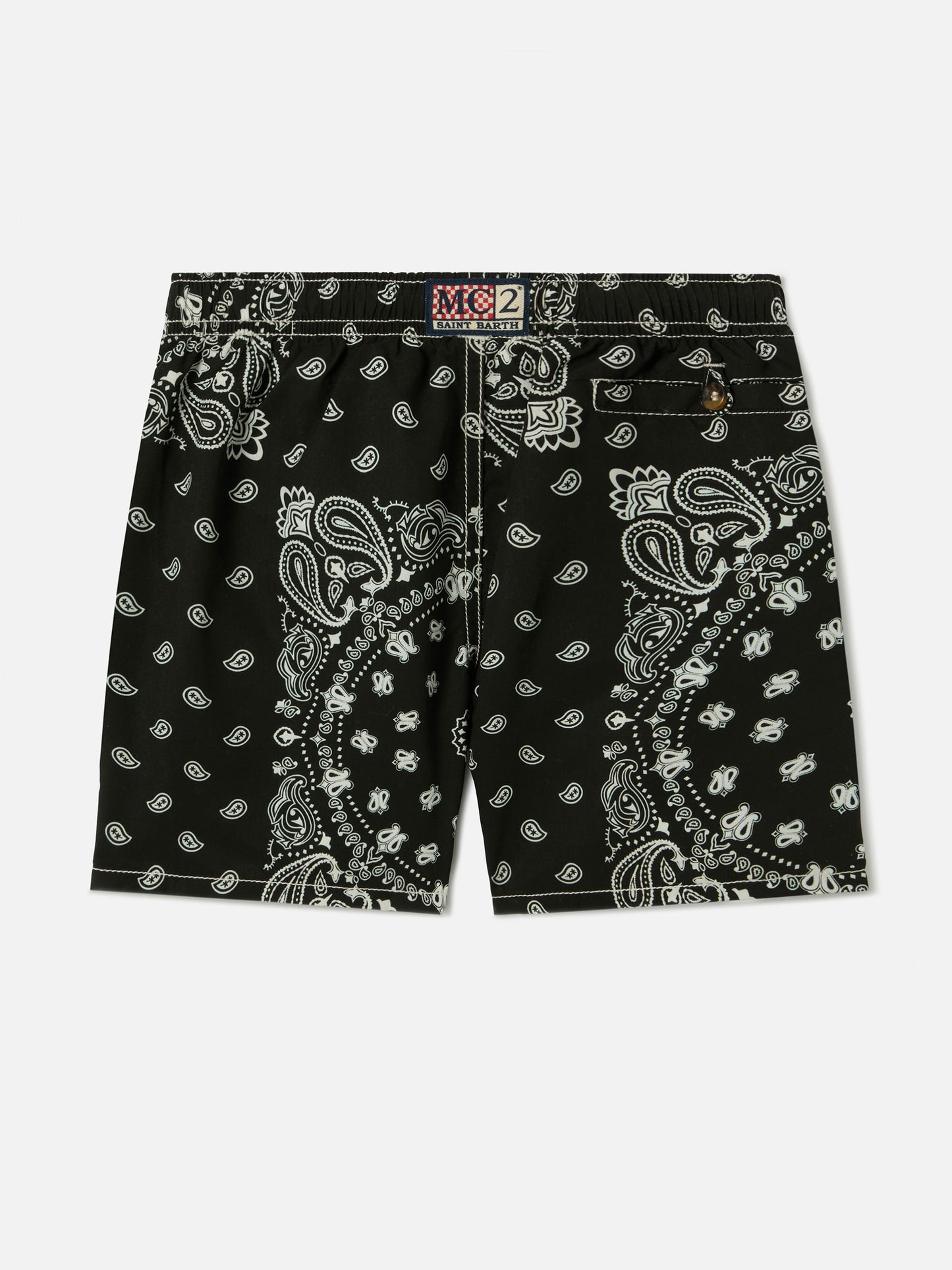 Bañador corto Caprese Jr con estampado bandana negro 