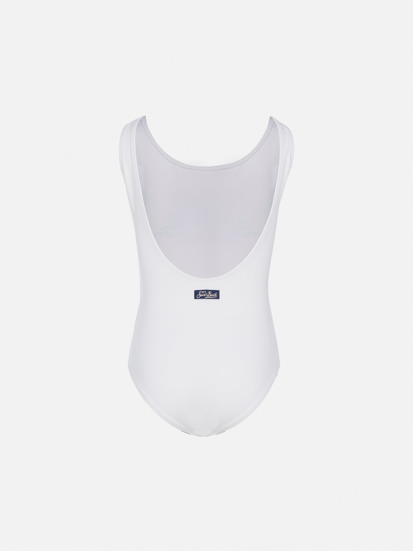 Cara one-piece swimsuit with St. Barth sunset rhinestone design