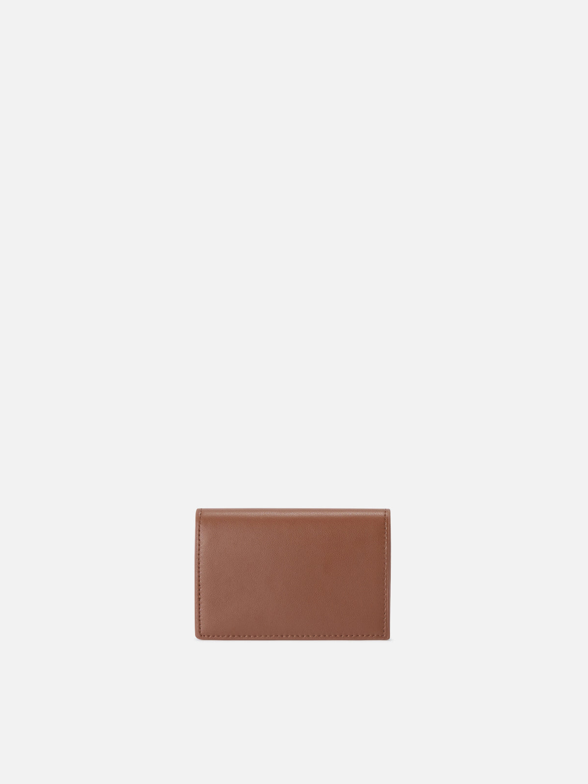 Portacarte marrone in pelle con stampa logo