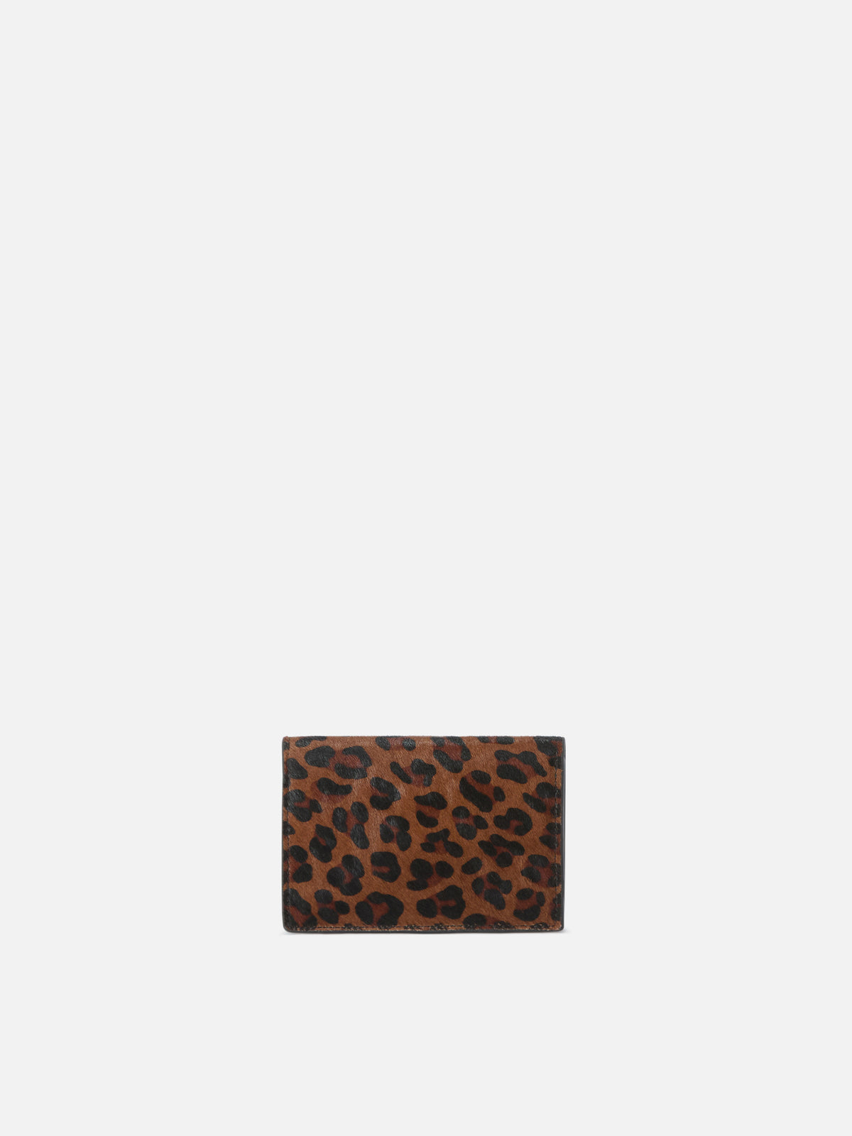 Porte-cartes en cuir à imprimé léopard 
