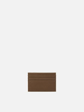 Portacarte Card Holder in pelle martellata marrone