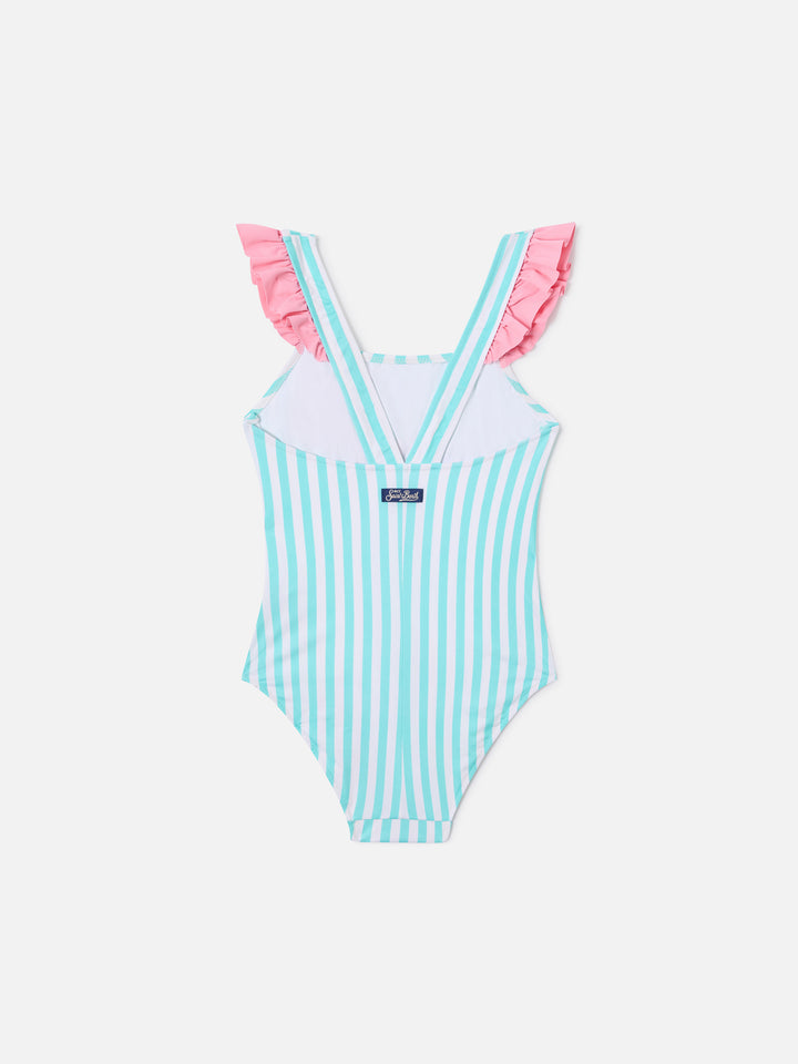 Carol one-piece swimsuit with Minnie striped print | Special Edition