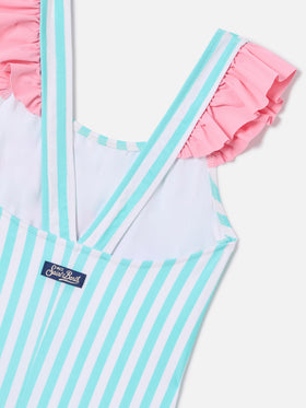 Carol one-piece swimsuit with Minnie striped print | Special Edition