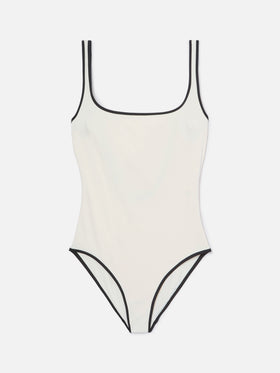 Cassandra String one-piece swimsuit in cream with contrast details
