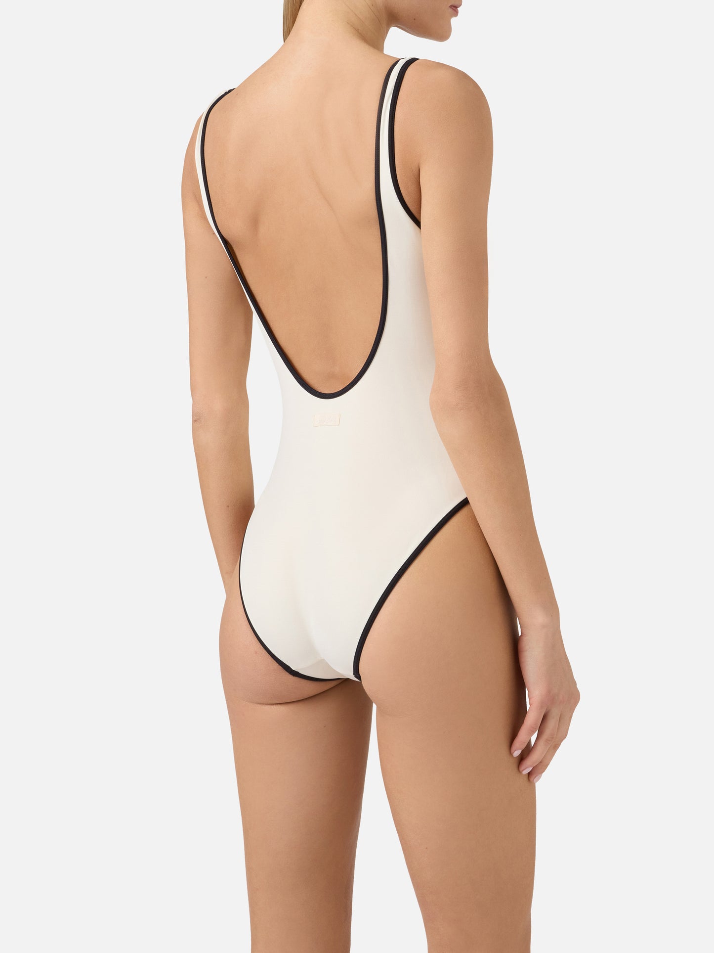 Cassandra String one-piece swimsuit in cream with contrast details