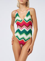 Knitted one piece swimsuit