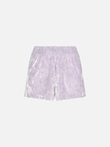 Woman lilac chenille pull up shorts Cate