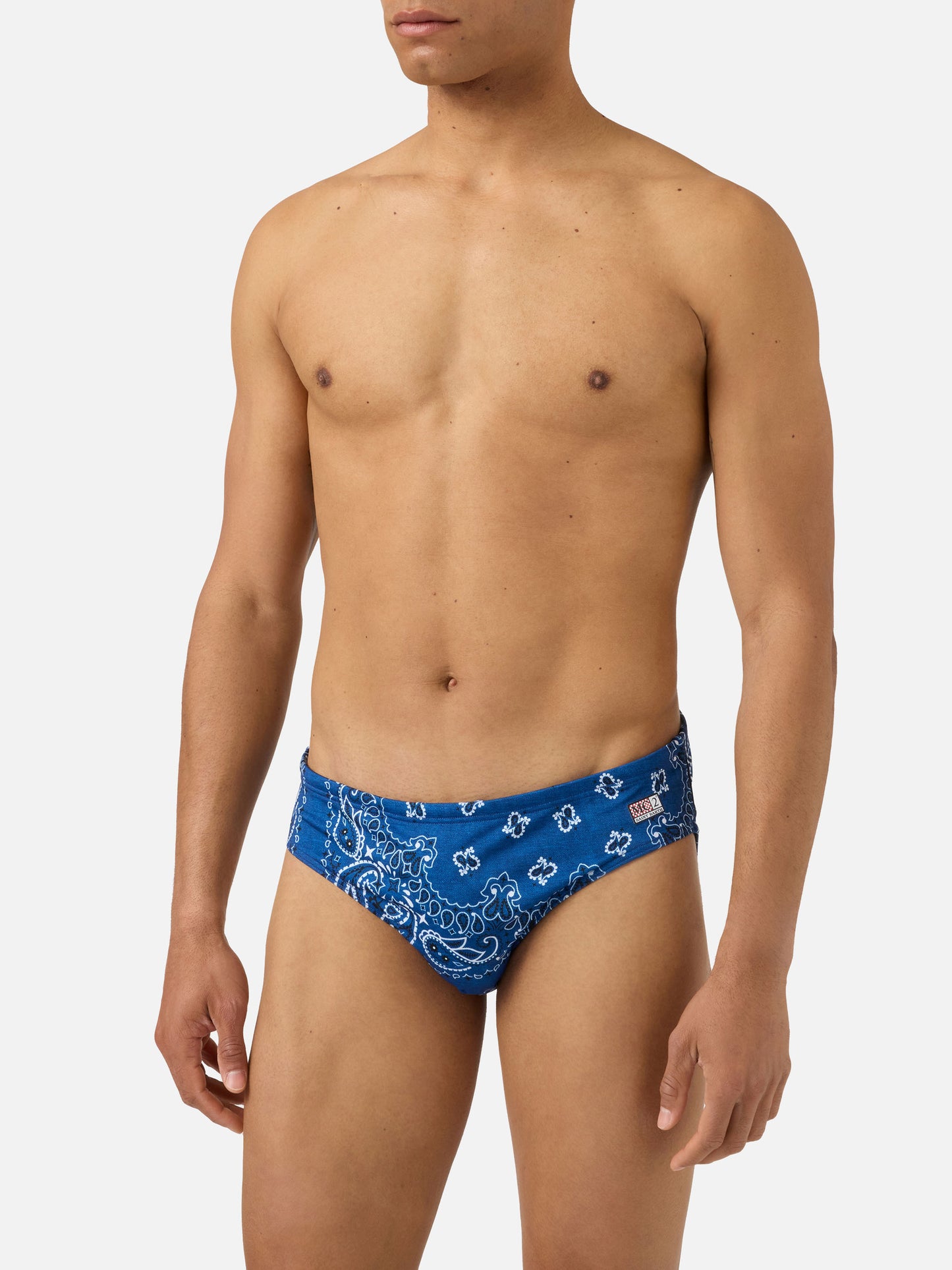 Slip mare Cayo con stampa bandanna blu navy