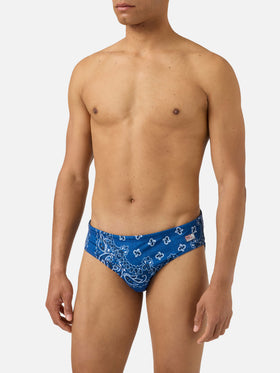 Slip mare Cayo con stampa bandanna blu navy