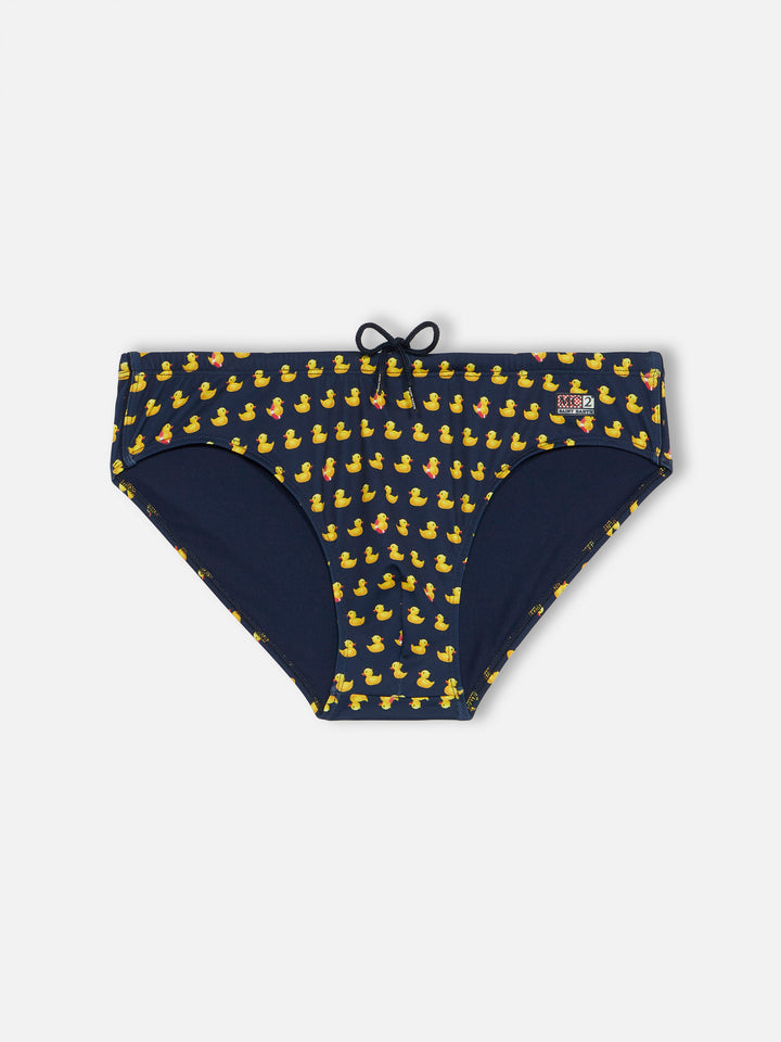 Slip da bagno da uomo con stampa papere