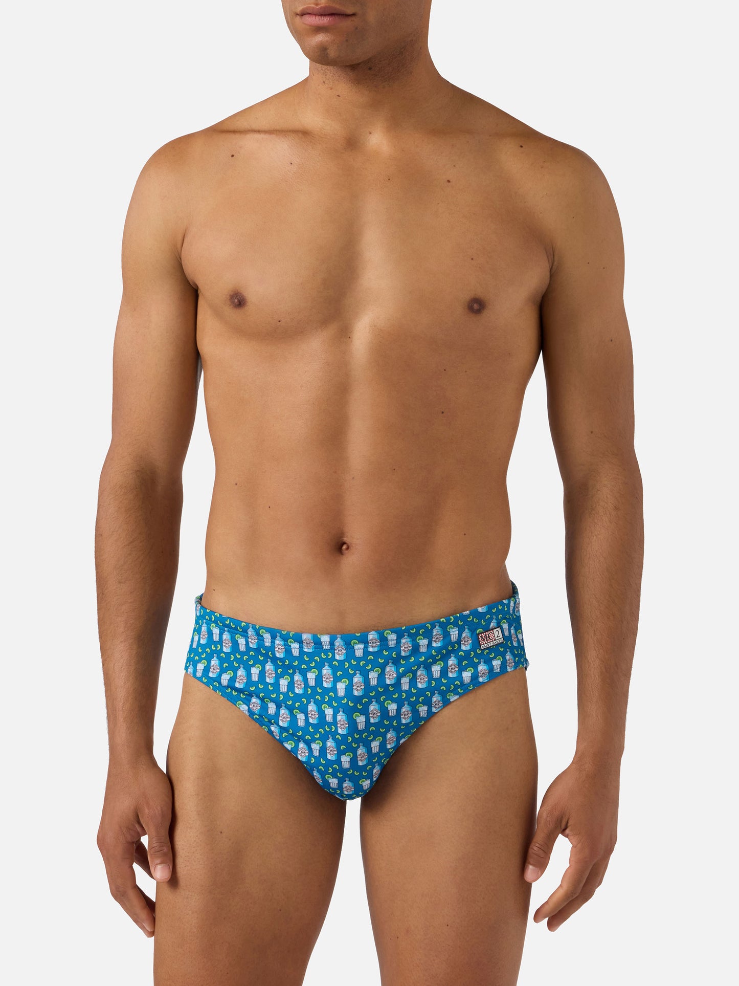 Slip mare Cayo blu navy con stampa cocktail all-over