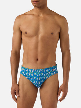 Slip mare Cayo blu navy con stampa cocktail all-over