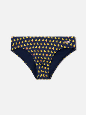 Slip mare Cayo blu navy con stampa paperelle