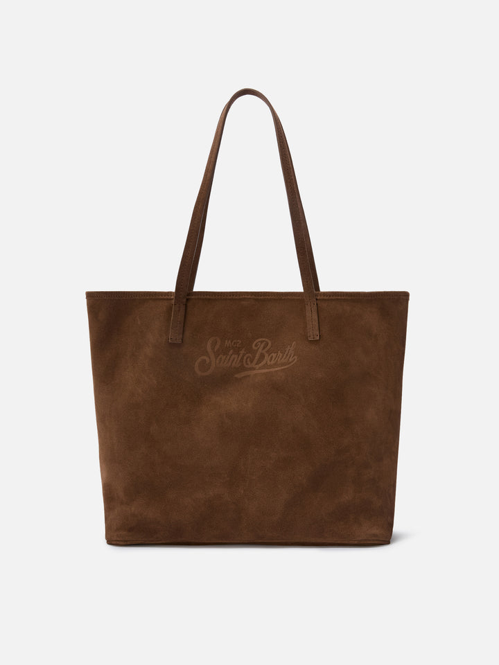 Brown suede City regular bag