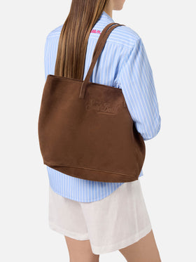 Brown suede City regular bag