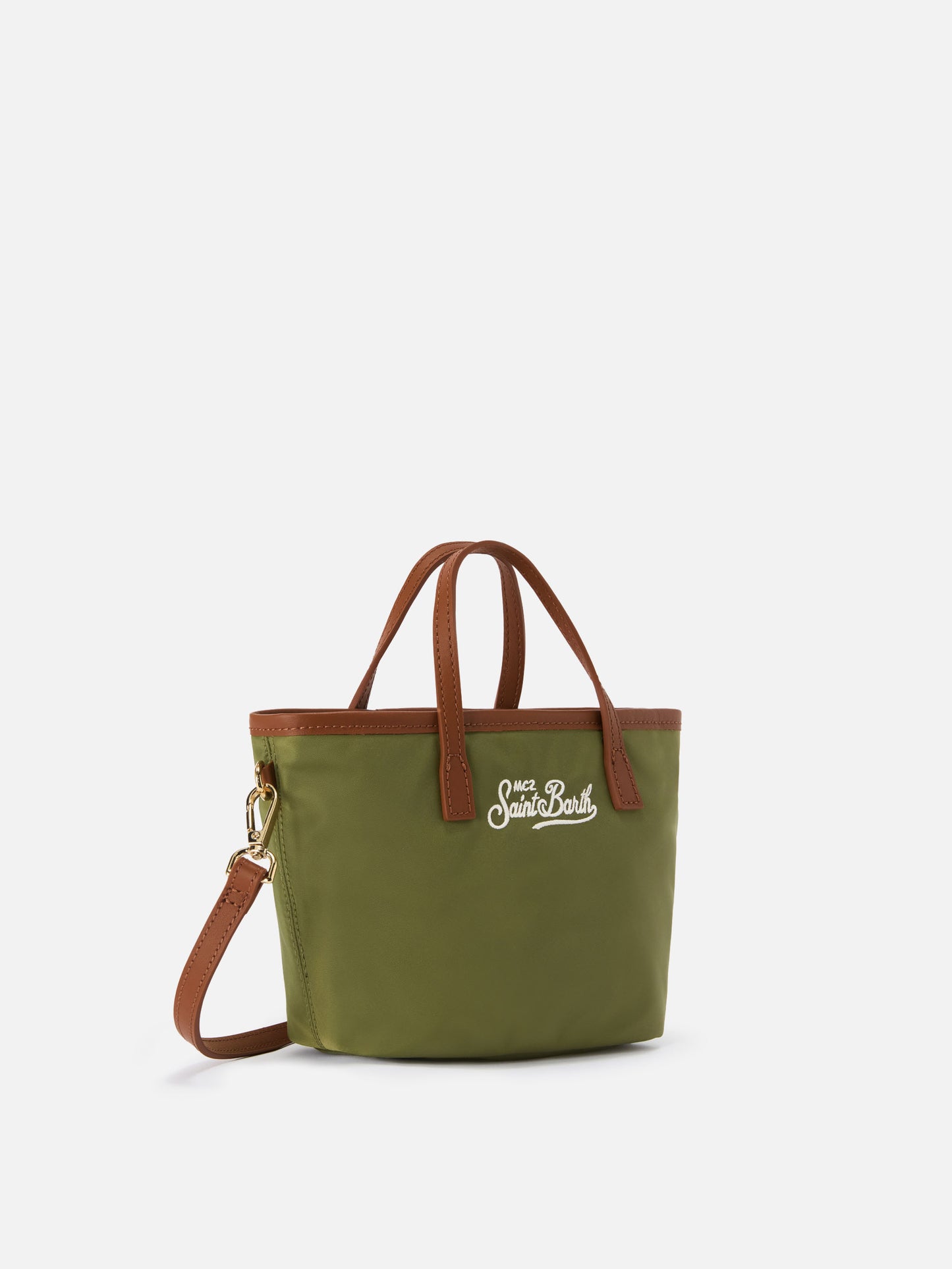 Military green City mini nylon bag
