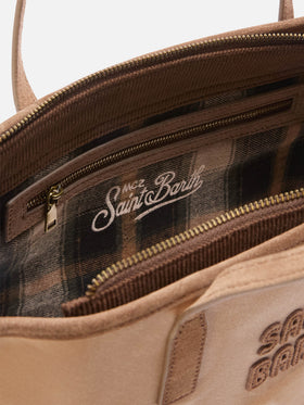 Bolso Nut Medium City encerado con bordado del logo 