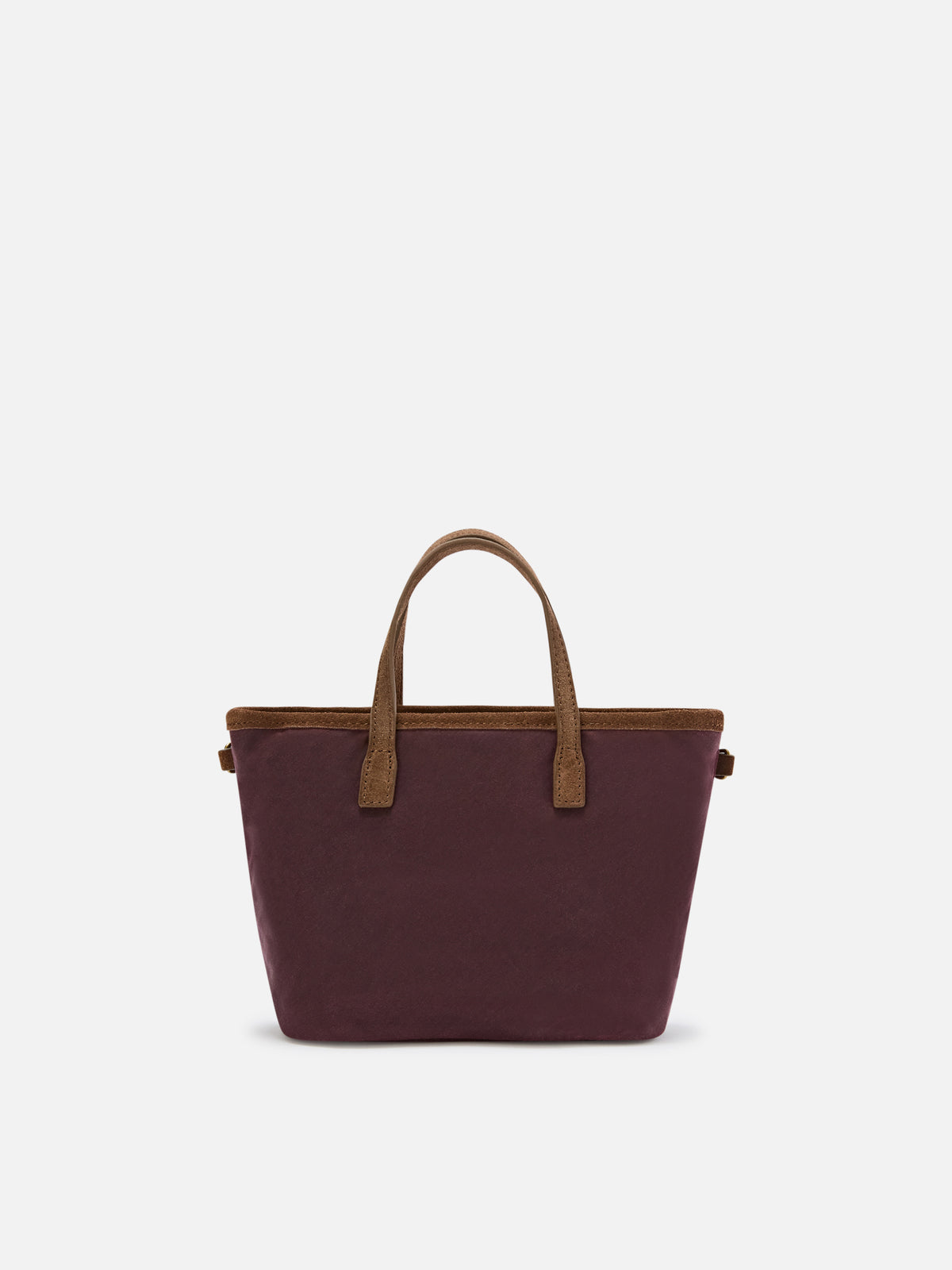 Borsa Mini City bordeaux in tessuto cerato con ricamo logo