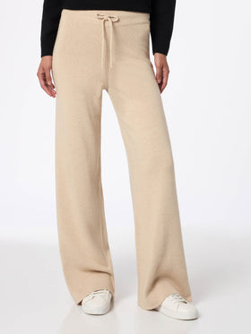 Beige Strickhose aus Kaschmirmischung für Damen Cambon
