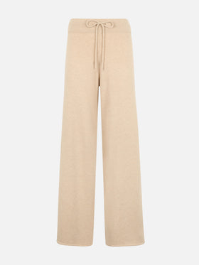 Beige Strickhose aus Kaschmirmischung für Damen Cambon