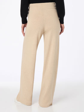 Beige Strickhose aus Kaschmirmischung für Damen Cambon