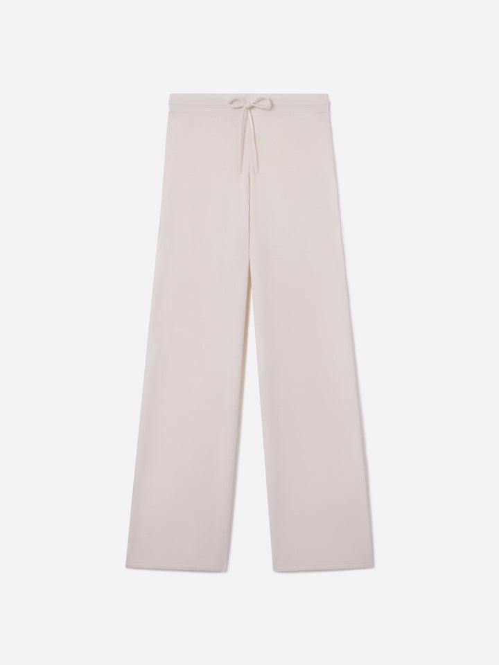 Cambon Kaschmir-Hose mit weitem Bein in Off-White 