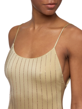 One-piece swimsuit Cecille with rhinestone striped embellishment