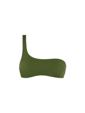 Celestine – Militärgrünes One-Shoulder-Bralette-Top
