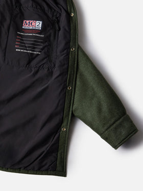 Wooly green overshirt Chalet with St. Barth embroidery