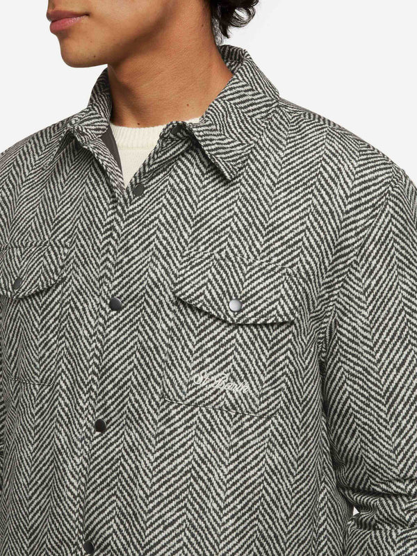 Technic fabric overshirt Chalet with herringbone print