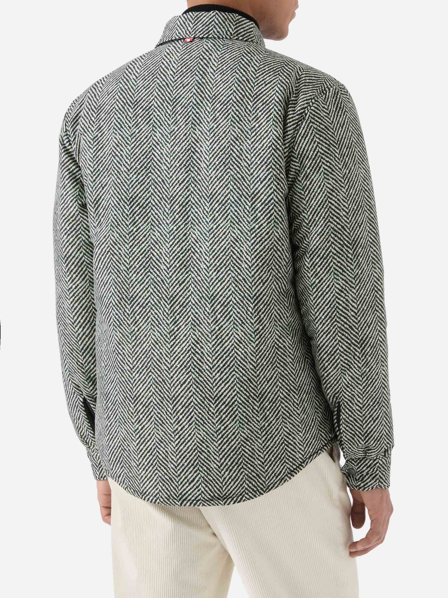 Technic fabric overshirt Chalet with herringbone print