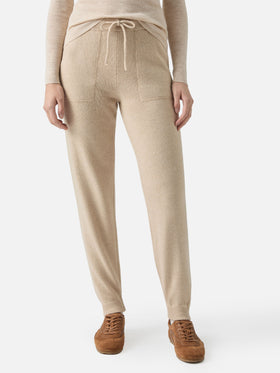 Blended cashmere jogger pants Charlie in beige