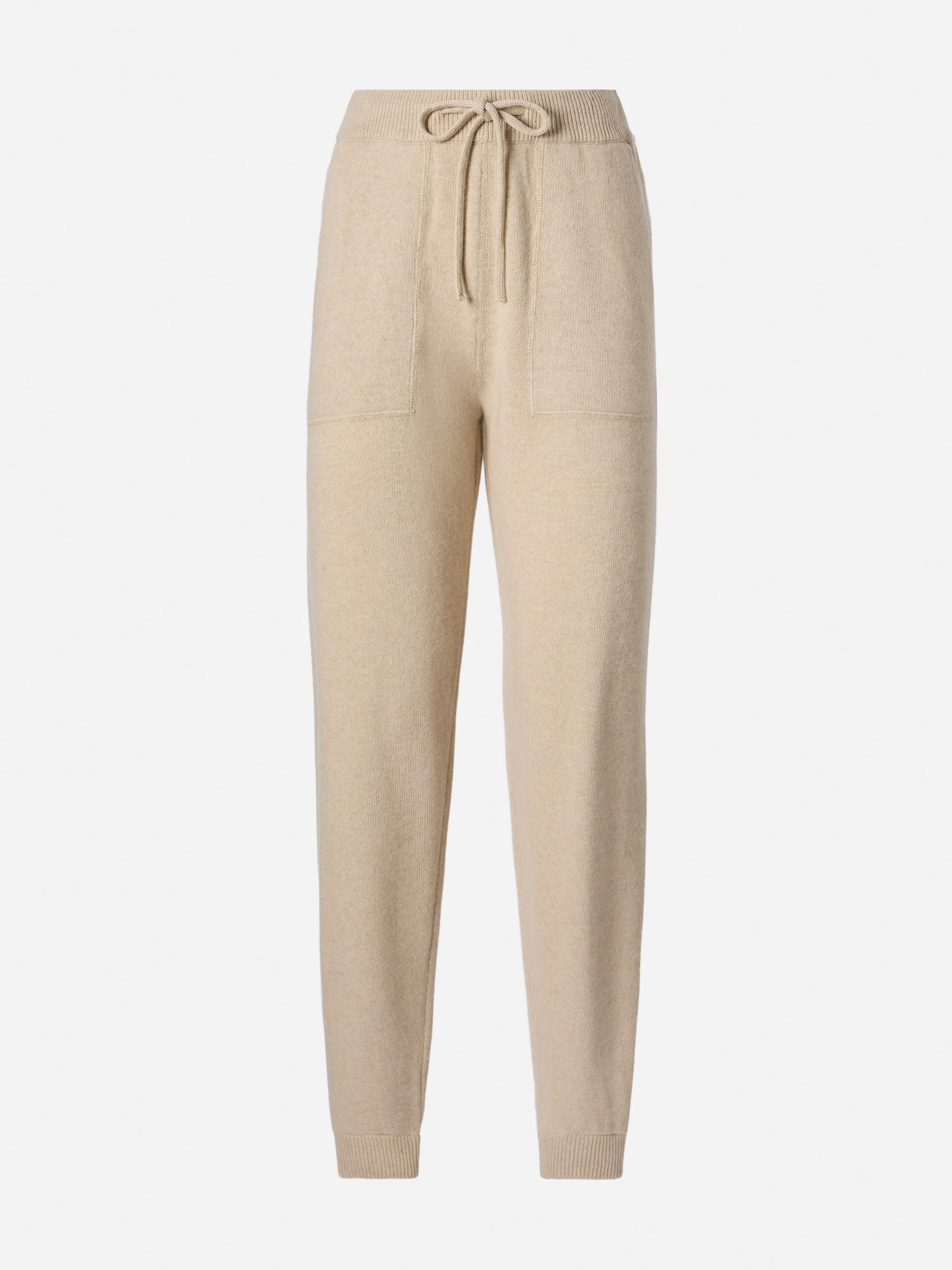 Pantaloni jogger beige Charlie in misto cashmere