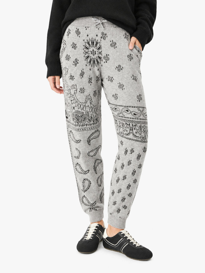 Pantalon de survêtement en maille Charlie avec imprimé bandana gris 