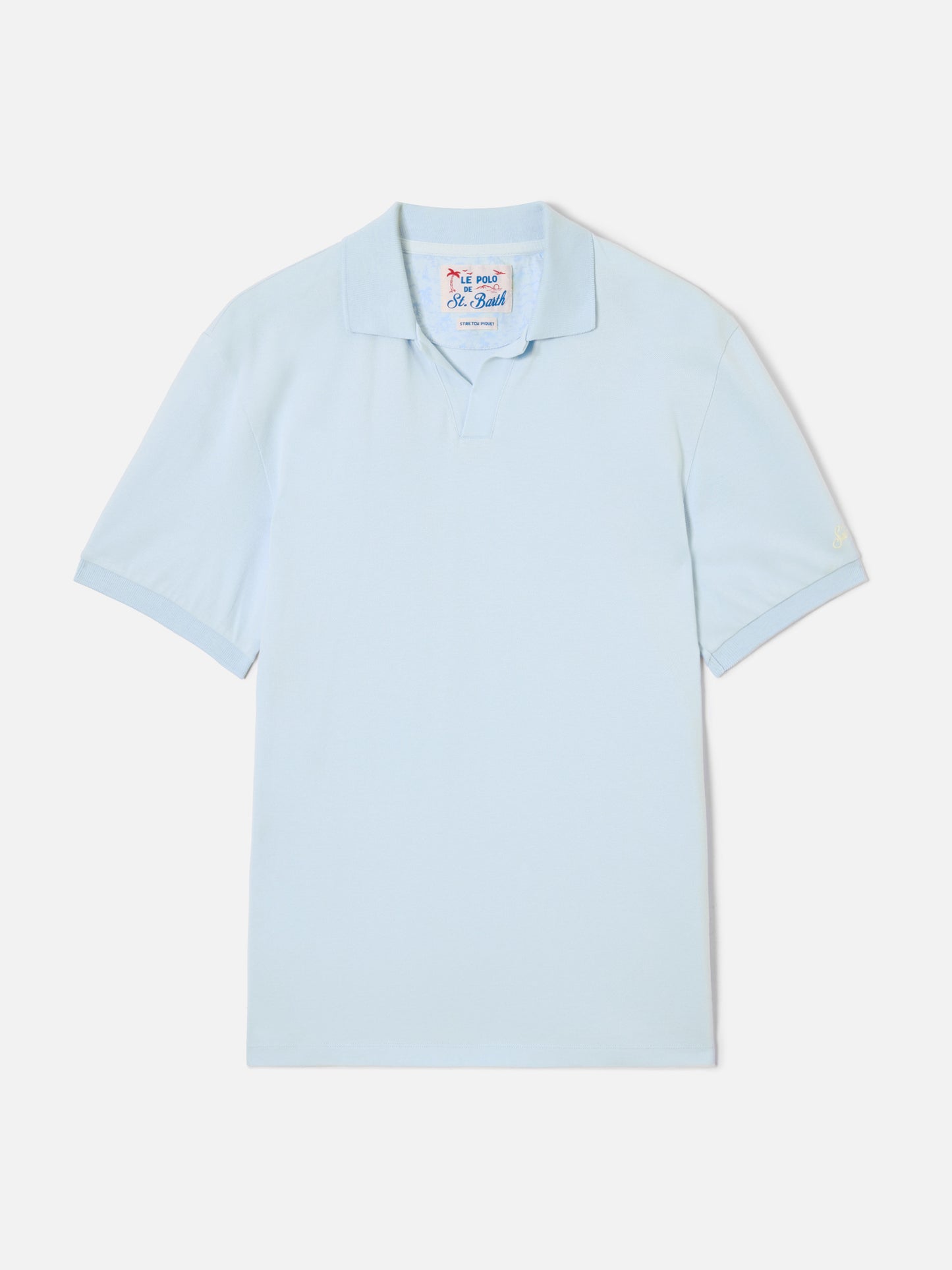 Charles-Poloshirt aus hellblauem Baumwollpiqué 