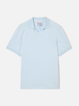Charles-Poloshirt aus hellblauem Baumwollpiqué 