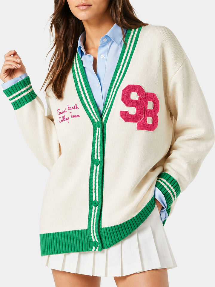 Cardigan Chloe bianco con ricamo