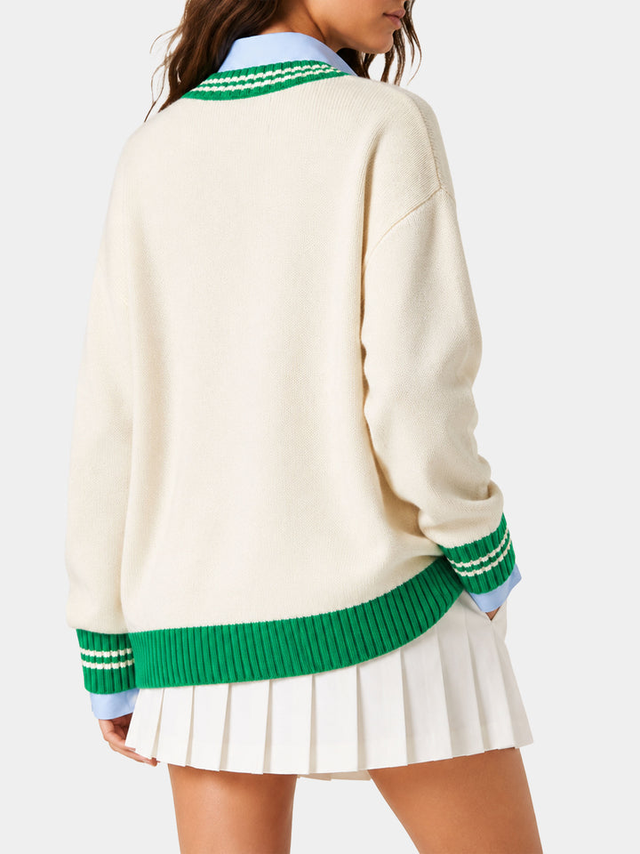 Cardigan Chloe bianco con ricamo
