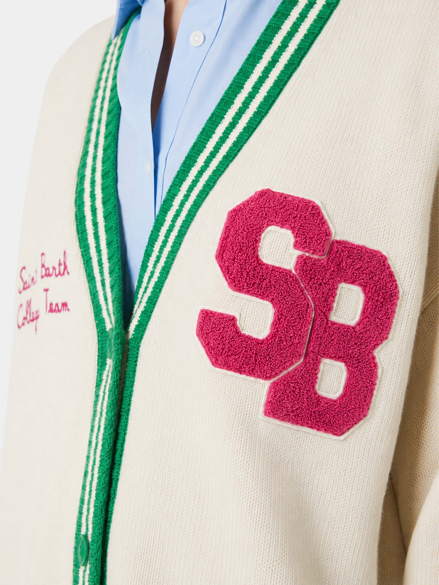 White Chloe cardigan with embroidery