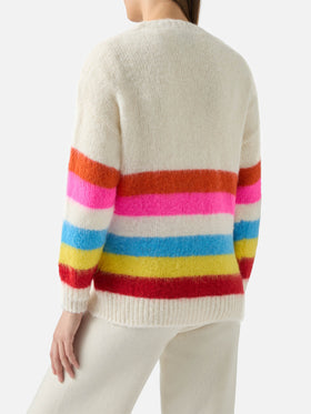 Soft brushed multicolor striped cardigan Chloe