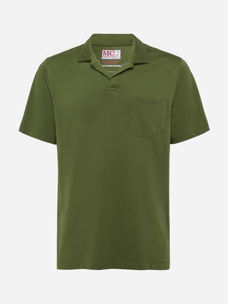 Militärgrünes technisches Piquet-Poloshirt Camber