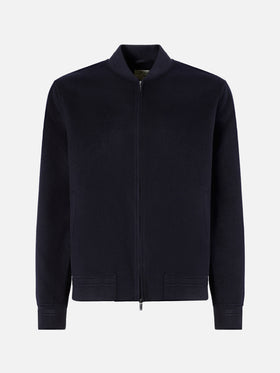 Unlined Camden wool bomber in blue