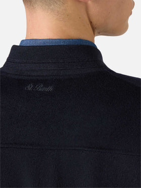 Unlined Camden wool bomber in blue