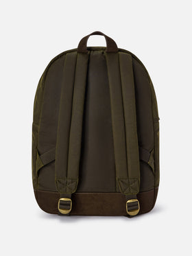 Military green Cody waxed backpack with logo embroidery