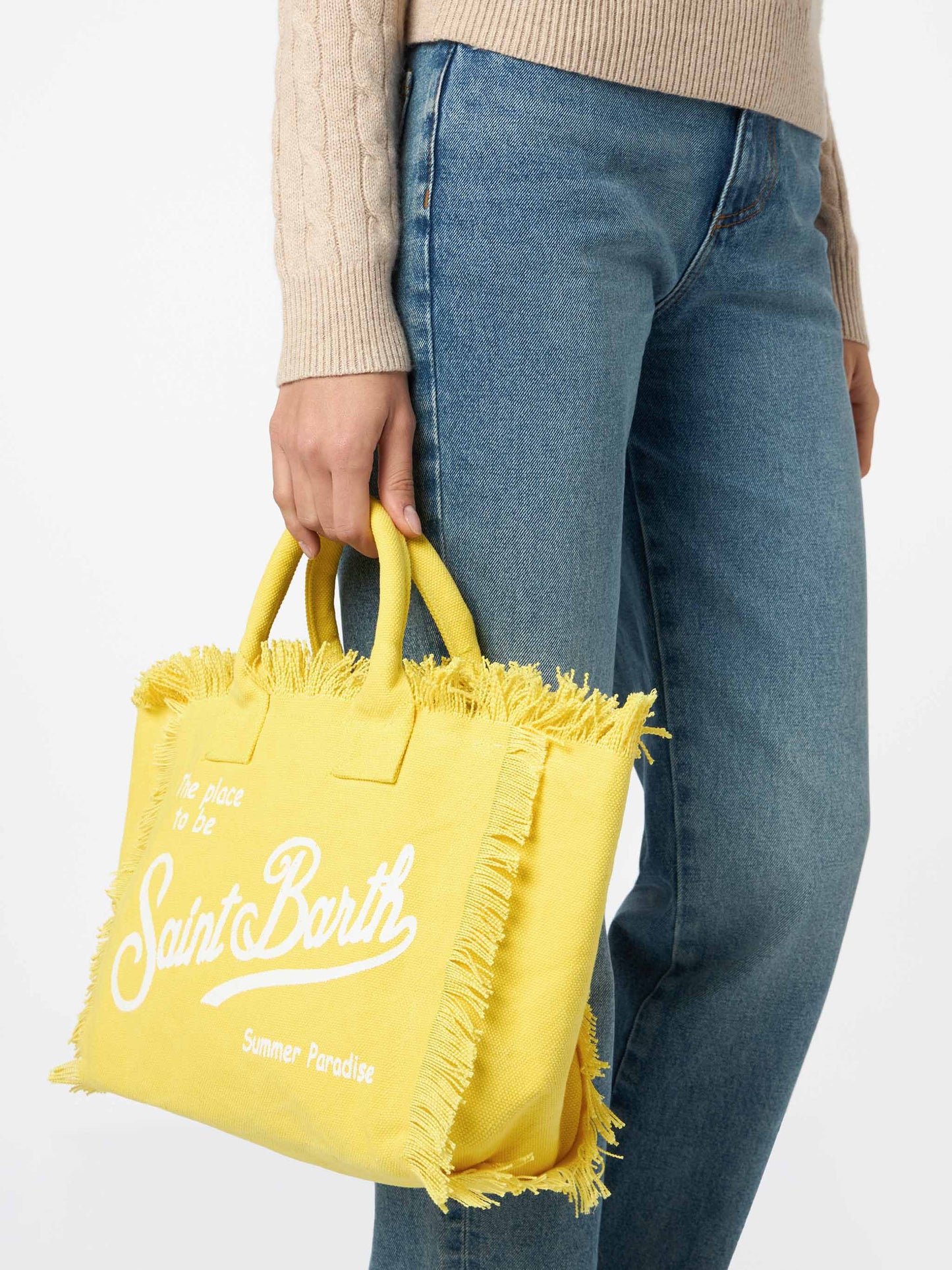 Yellow cotton canvas Colette handbag