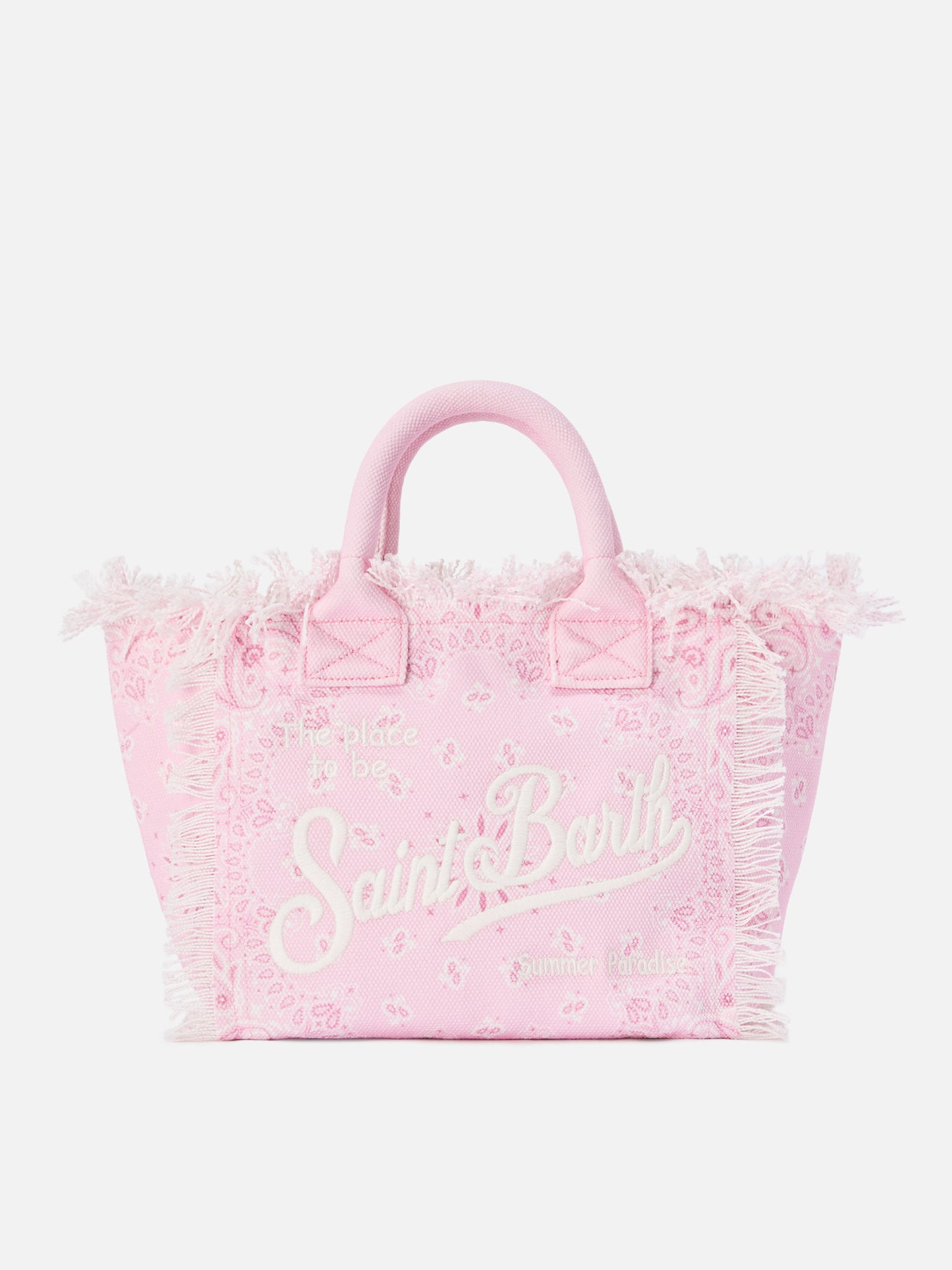Pink canvas Colette bag with bandana print