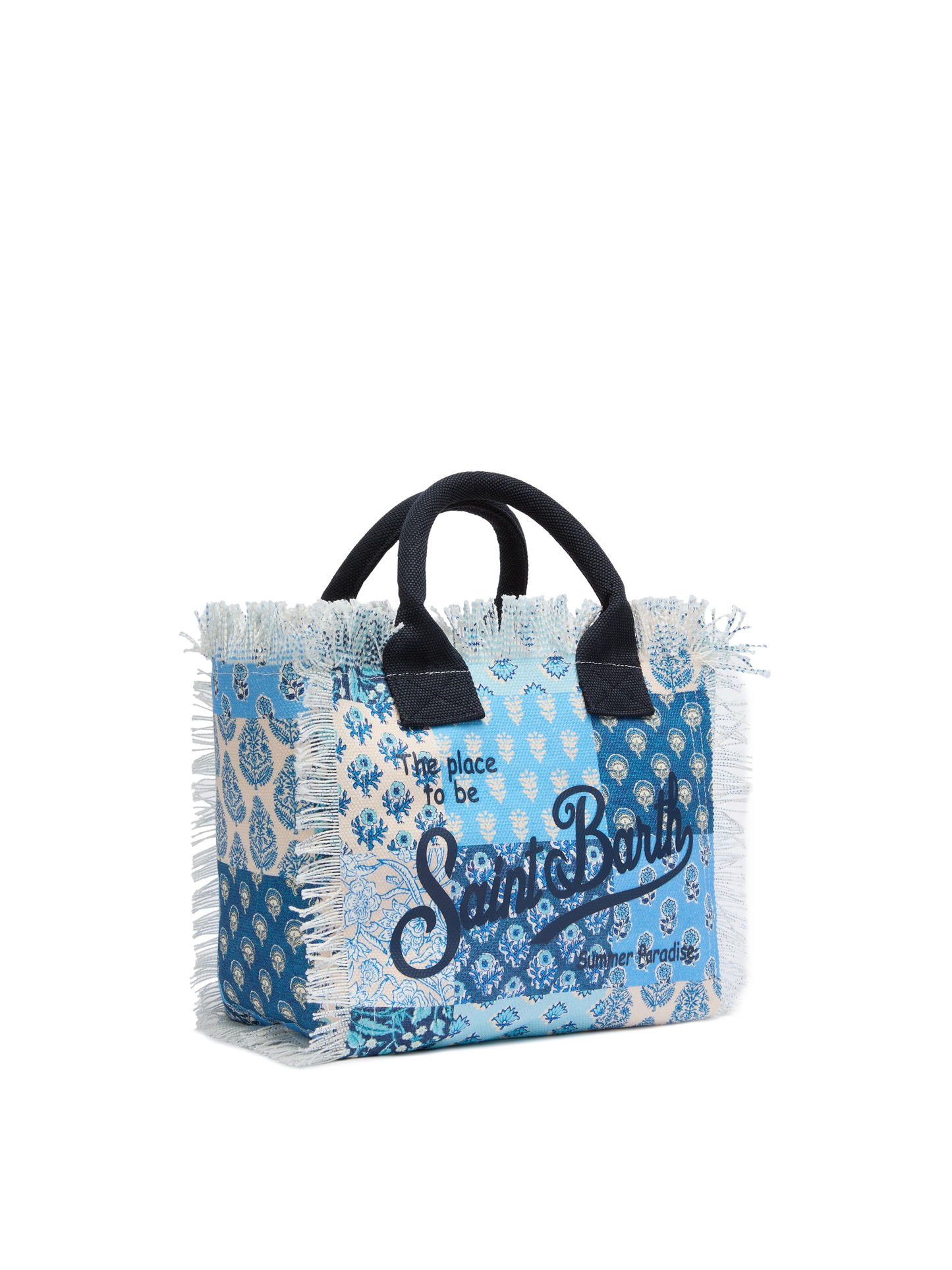 Colette cotton canvas handbag with flower patch print
