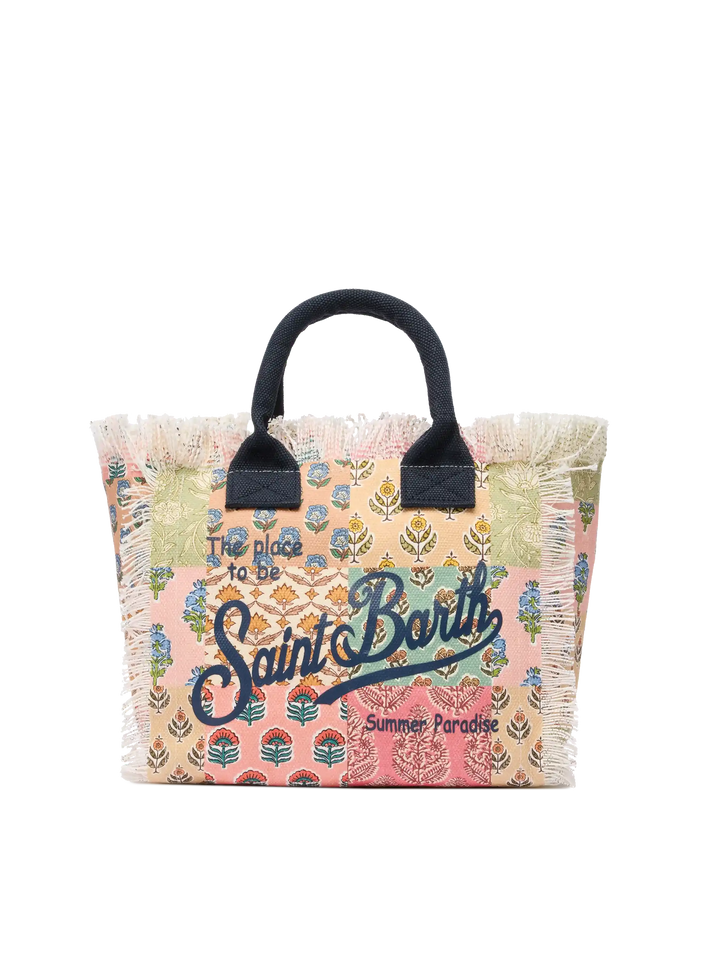 Handtasche Colette aus Baumwollcanvas mit Blumenpatch-Print